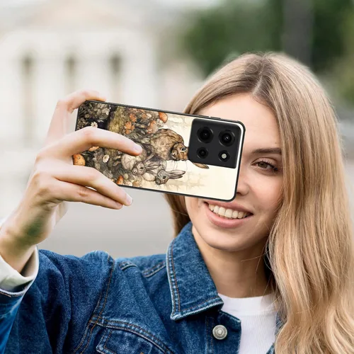 Vista 58 de Funda para Motorola Moto Edge 2022, cubierta trasera de vidrio templado con protector de pantalla, funda protectora a prueba de golpes para Motorola