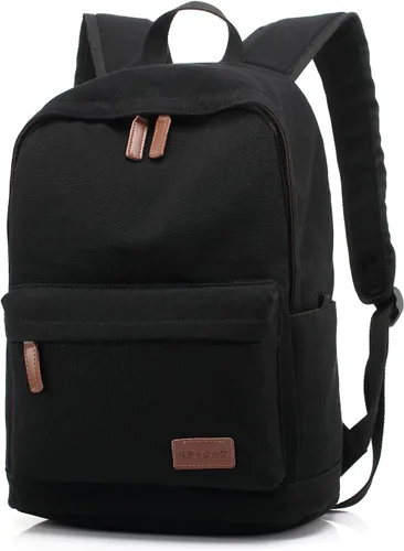 Vista 2 de kayond Bolsa de lona ligera para portátil de estilo casual, mochilas de viaje duraderas, mochila para hombres y mujeres, mochila de moda para Negro