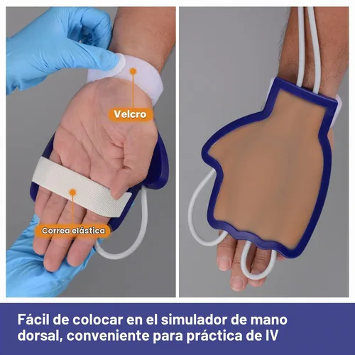 Vista 3 de SimCoach IV Kit de práctica, entrenador de inyección de mano dorsal Negro