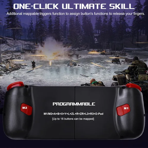 Vista 4 de Megadream Controlador de juego móvil Gamepad para iPhone iOS Android PC funciona con iPhone 161514131211, iPad, Samsung Galaxy, TCL, tableta, Call