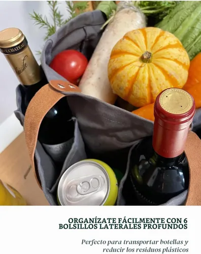 Vista 6 de Bolsas de comestibles reutilizables para trabajo pesado, bolsas de la compra a granel, bolsas de compras plegables, bolsa multiusos de la compra