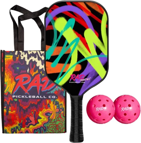 Vista 12 de RAD Pickleball Paddle – USAPA Approved Pickleball Racket – Fiberglass Surface with Spin Grit Tech – Carbon Fiber Pickleball Paddle for Power &