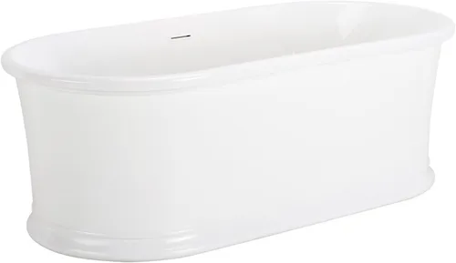 Vista 5 de Signature Hardware 449036 Halliford - Bañera independiente de acrílico (66 pulgadas), color blanco