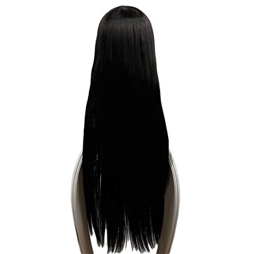 Vista 4 de Peluca de cosplay Kakegurui Compulsivo Jugador Jabami Yumeko Peluca Cosplay Disfraz Mujer Negro Largo Pelo sintético Halloween Fiesta Juego de rol