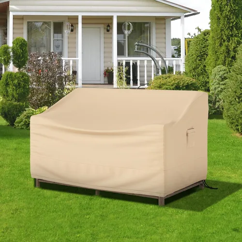 Vista 6 de GOFLAME Funda para sofá de patio de 2 plazas, funda resistente para sofá de exteriores, con rejillas de ventilación, asa y hebilla, resistente al