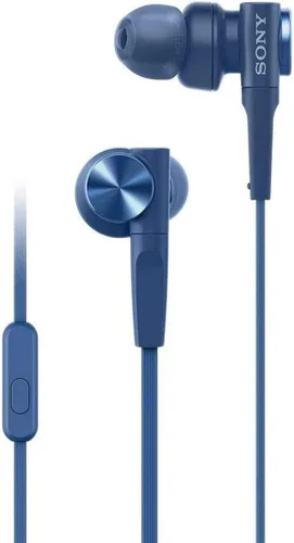 Vista 4 de Sony MDRXB55AP Auriculares intraurales con cable y graves extra con micrófono para llamadas telefónicas, Negro Azul