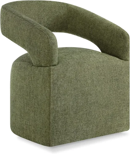 Vista 14 de KISLOT Juego de 1 sillas de comedor tapizadas con ruedas, color beige crema
