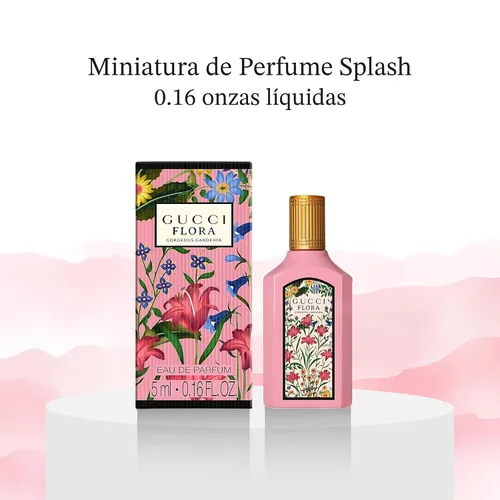 Vista 2 de Gucci Flora Gorgeous Gardenia Perfume para mujer EDP Mini Splash Top 0.16 fl oz