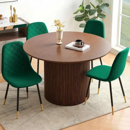 Vista 14 de Juego de 2 sillas de comedor de terciopelo azul marino, sillas tapizadas de cocina y comedor con patas de metal, sillas decorativas modernas
