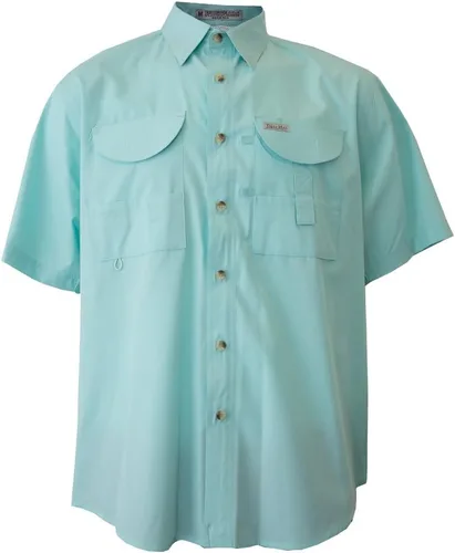 Vista 9 de Camisa de manga corta con botones de pesca para hombre, transpirable, para exteriores, casual, ligera