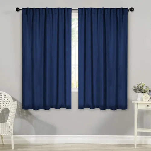 Vista 37 de BLUENILEMILLS Paneles de cortinas opacas para oscurecer la habitación con bolsillo para barra/pestañas traseras, cortinas perfectas para ventanas