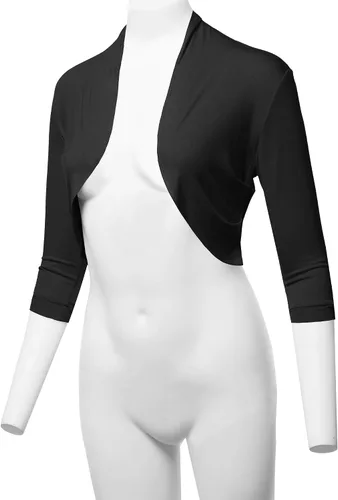 Vista 5 de SSOULM Cárdigan Bolero de manga 34 para mujer, con frente abierto, talla grande