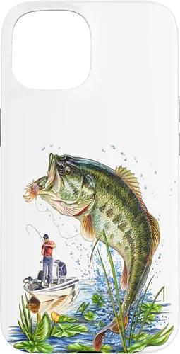 Vista 6 de Fishing Graphic Large Mouth Bass Fish - Fisherman Case for iPhone 17