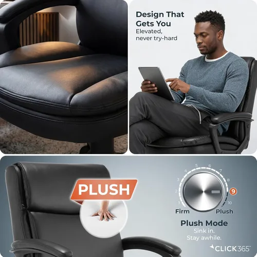 Vista 5 de Click365 Transform 2.0 Silla de oficina ergonómica, silla de escritorio con respaldo medio con brazos acolchados, soporte lumbar, altura ajustable