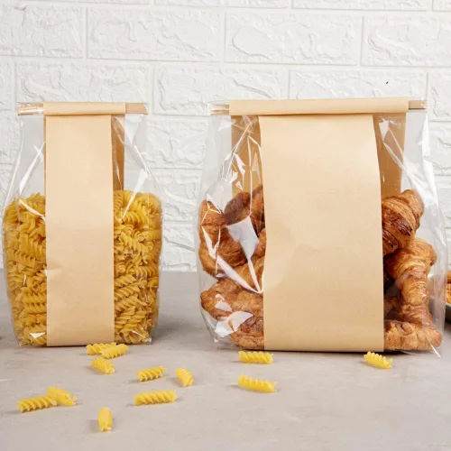 Vista 7 de Restaurantware -Bag Tek - Bolsas de corbata de estaño kraft de 4.6 x 3.5 x 12.5 pulgadas, 100 bolsas resellables para panadería, fondo plano