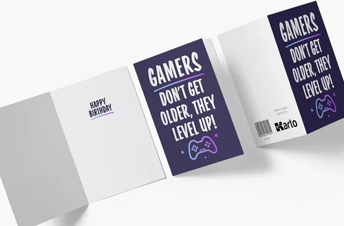 Vista 3 de Tarjeta de cumpleaños para jugadores para hombres y mujeres, tarjeta de feliz cumpleaños individual grande de 5.5 x 8.5 pulgadas para él o ella