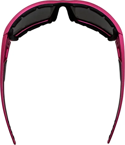 Vista 4 de Global Vision Sly - Gafas de sol acolchadas para motocicleta para mujer, cuatrimoto, 2 pares con lentes ahumadas y marcos metálicos rosa y azul