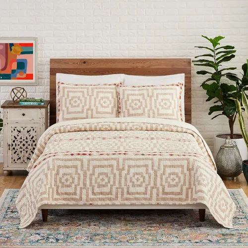 Vista 5 de Hypnotic - Juego de edredón de algodón de 2 piezas de Jungalow color negro, ligero, juego de ropa de cama acolchado estampado con fundas