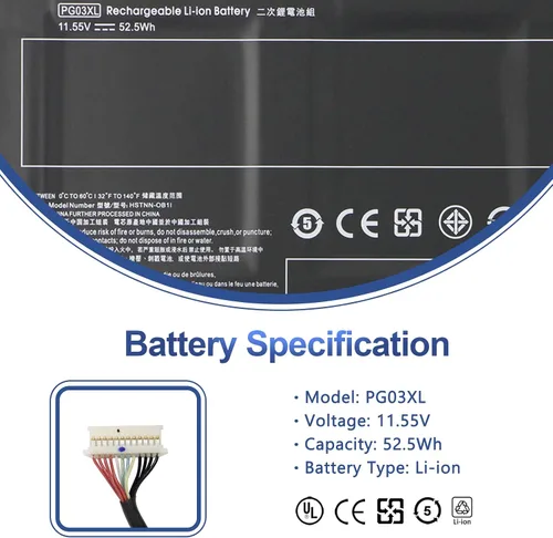 Vista 2 de ANTIEE PG03XL - Batería para portátil HP Pavilion Gaming 15-dk0xxx 15-dk1xxx 15-dk2xxx 15-ec0xxx 15-ec1xxx 15-ec2xxx 15-dk0015la 16-a0xxx