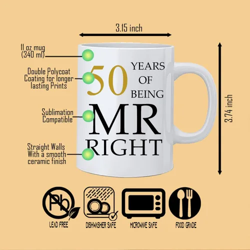 Vista 8 de Kwieema 50 aniversario de boda para parejas, 50 aniversario dorado para padres, 50 aniversario de boda, tazas de café, abuelos, parejas, taza