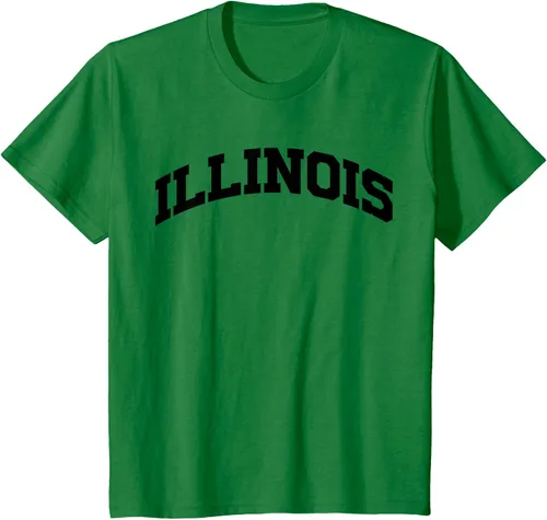 Vista 52 de Illinois Gift - Camiseta de diseño deportivo con texto universitario, gris, S
