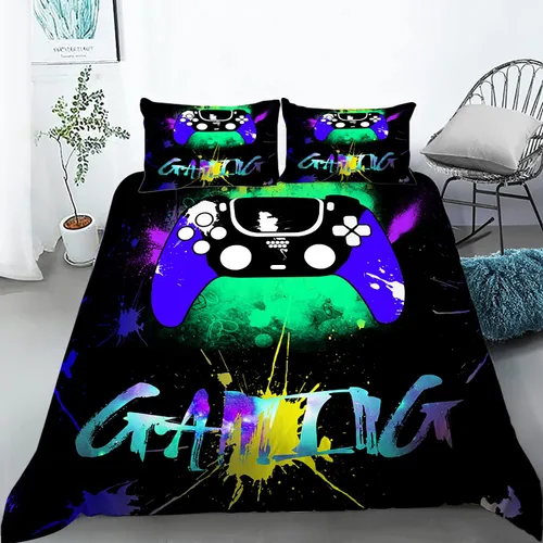 Vista 19 de AILONEN - Juego de funda de edredón colorida con microfibra, teñido anudado y mármol estampado para adolescentes y niños, sin edredón