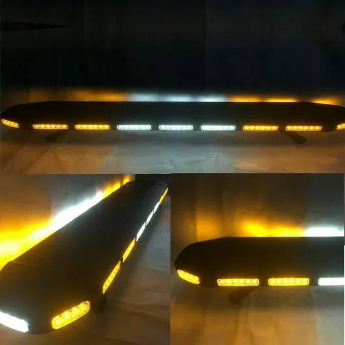 Vista 4 de 47" Barra de Luz de 108 LED para Coche - Luces Estroboscópicas Ámbar de Advertencia Con 15 Modos de Parpadeo para Construcción, Camiones de 47" 108