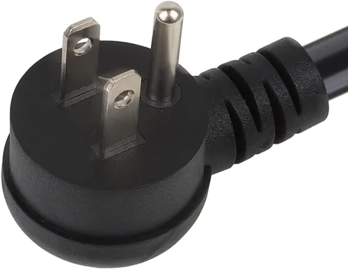 Vista 3 de Cable de extensión Nema 5-15P en ángulo recto de 3 puntas, ángulo 3P macho a ángulo 5-15R hembra Cable de alimentación de extensión SJTW 14AWG 1FT