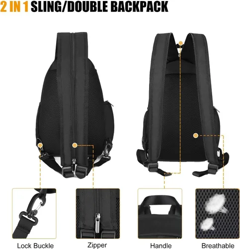 Vista 3 de BAIGIO Mochila para cámara pequeña para fotógrafos, resistente al agua, bolsa cruzada para cámara, mochila de viaje Caemra para cámara DSLR SLR sin