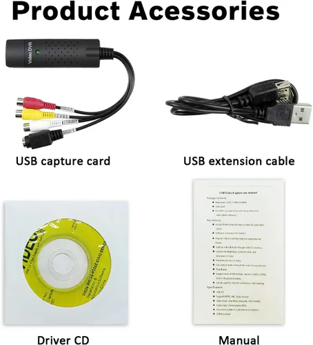 Vista 7 de Conversor VHS a DVD con USB 2.0 para Win 2000/Win XP/Win Vista/Win 7/Win 8