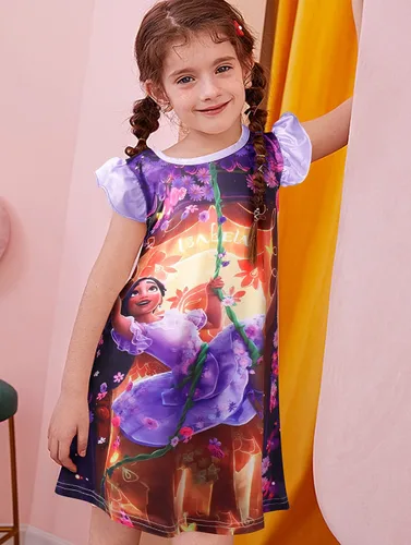 Vista 2 de Byriady Vestido de princesa para niñas pequeñas, vestidos mágicos para niñas de 3 a 8 años, ropa para el hogar