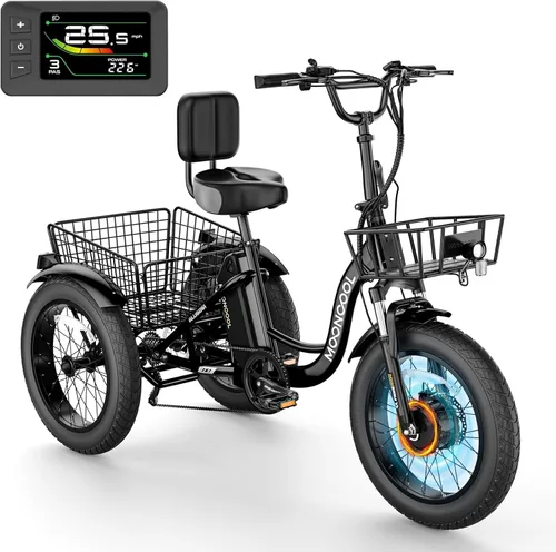 Vista 11 de NAIZEA Electric Tricycle Adult Electric Bicycles,Electric Trike,3 Wheel Electric Bike Ebike E Bicycle with Removable Battery, Motorized Trike with