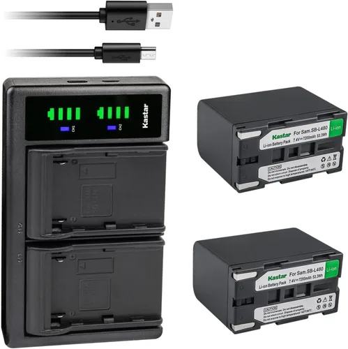 Vista 5 de Kastar SB-L480 LTD2 Cargador de batería USB compatible con Samsung VP-W70, VP-W70U, VP-W71, VP-W75, VP-W75D, VP-W80, VP-W80U, VP-W87, VP-W87D