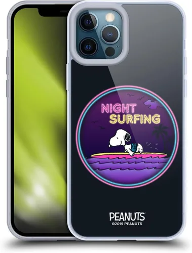 Vista 148 de Head Case Designs Funda de gel suave con licencia oficial de Peanuts Tropical Surf Snoopy Aloha Disco compatible con Apple iPhone 13 Mini Surf