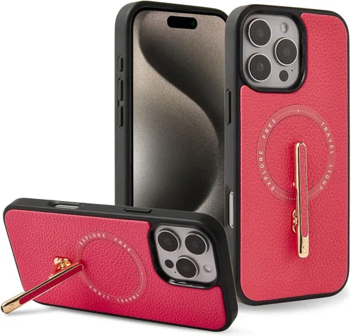 Vista 17 de CUSTYPE Funda para iPhone 13 Pro Max de 6.7 pulgadas con soporte, funda de cuero delgada con soporte de 2 vías, compatible con MagSafe, funda