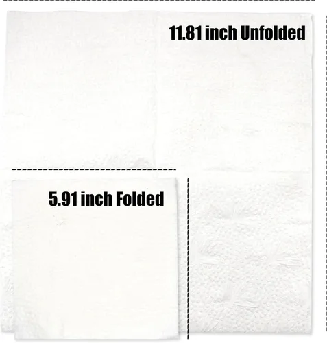 Vista 3 de Servilleta de papel desechable de bambú de 2 capas (100 unidades x paquete de 12)