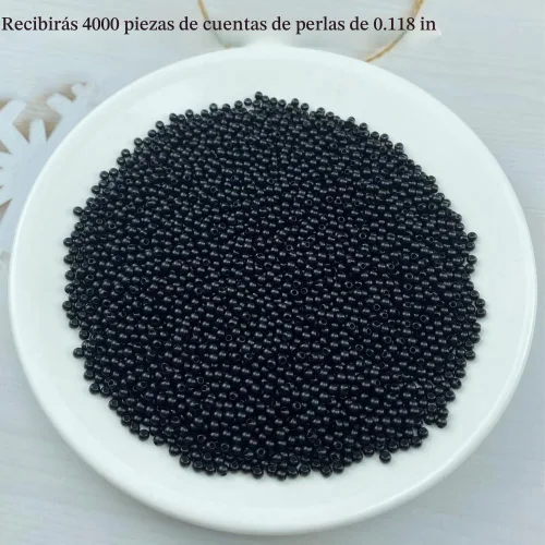 Vista 2 de 4000 piezas Cuentas de perlas para manualidades 3mm Perla de resina para hacer joyas Cuentas de perlas redondas a granel con agujero para collares