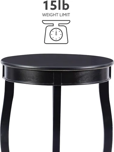 Vista 4 de Powell Mesa redonda para muebles con estante, color negro