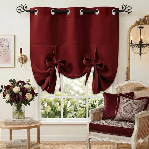 Vista 13 de Pony Dance Cenefa Enrollable Beige - Cenefa de Ventana para Cocina Cortina Enrollable con Ojales para Decoración del Hogar Cenefa Ajustable, 42''An