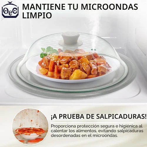 Vista 5 de OEC Cubierta para salpicaduras de microondas de vidrio templado más ligero