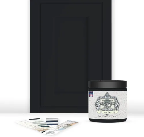 Vista 95 de Pintura TODO EN UNO, Abbey (gris cálido), Muestra de 8oz - Pintura duradera para gabinetes y muebles. Imprimación y capa superior incorporadas,