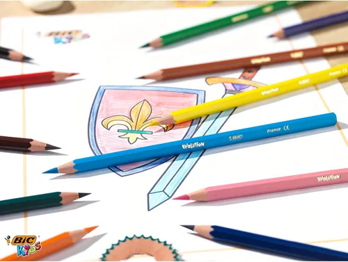 Vista 6 de Bic Kids Evolution ECOlutions - Lápices para colorear, varios colores, ecológicos, 2.47 oz, 12 unidades (paquete de 1)