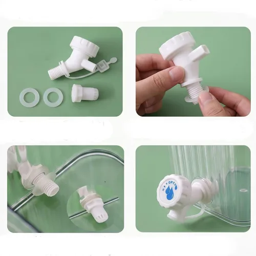 Vista 6 de 2 dispensadores de bebidas para nevera de 1.3 galones con grifo, dispensador de agua de plástico delgado, dispensador de bebidas frías, a prueba