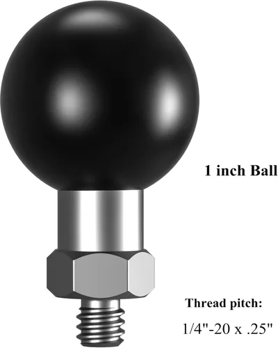 Vista 2 de BRCOVAN 1'' Ball Adapter with 1/4"-20 Threaded Post (Pack of 2)