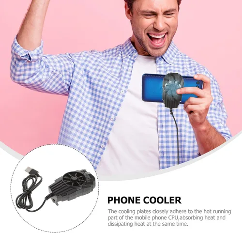 Vista 3 de Mobile Phone Cooler with Retractable Clasp Design and Cooling Plates Black PC Phone Radiator Fan for Heat Dissipation and Easy to Carry and Live