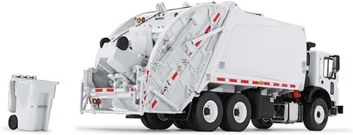Vista 2 de First Gear 1/34 White Mack TerraPro con cargador trasero McNeilus y botes de basura 10-4337