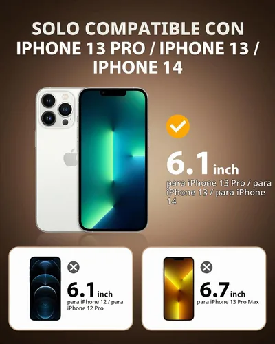 Vista 2 de PAPIKISS - Protector de pantalla de privacidad compatible con iPhone 13/iPhone 14/iPhone 13 Pro, pantalla de 6.1 pulgadas, degradado colorido anti