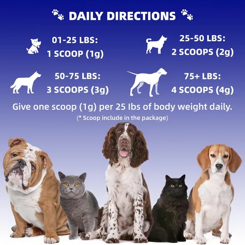 Vista 5 de Extracto de hongos en polvo para perros y gatos – Complejo de 10 hongos suplemento para mascotas para inmunidad, salud celular, cognición