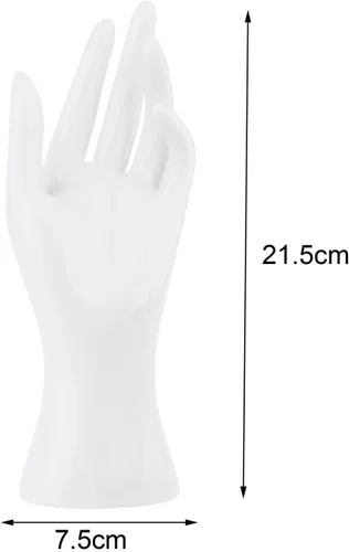 Vista 3 de Soporte de exhibición de joyería de mano de maniquí femenino, exhibición de soporte de anillos, modelo de mano decorativo para pulsera, reloj