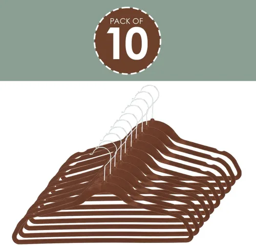 Vista 4 de Perchas de terciopelo, 10 unidades (8 colores)